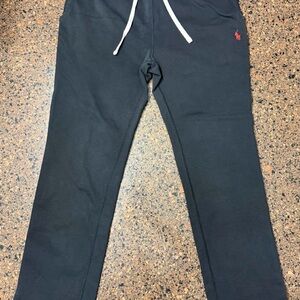 Ralph Lauren Black Sweatpants with Red Logo